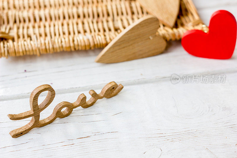 木头字母LOVE for Valentine's day